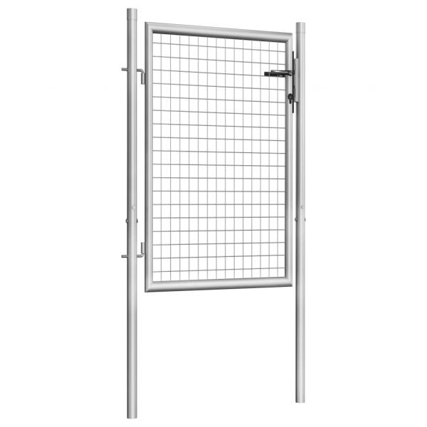 Gartentor Verzinkter Stahl 105x150 cm Silbern