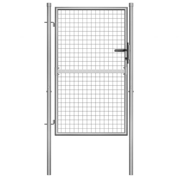 ARDEBO.de - Gartentor Verzinkter Stahl 105x175 cm Silbern