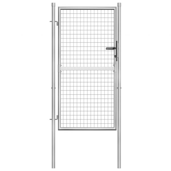 ARDEBO.de - Gartentor Verzinkter Stahl 105x200 cm Silbern