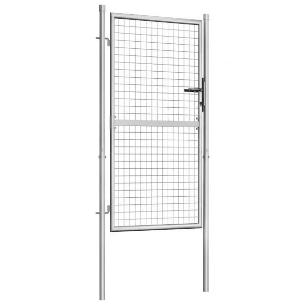 Gartentor Verzinkter Stahl 105x200 cm Silbern