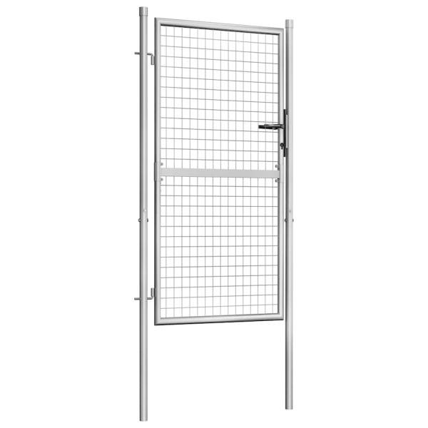 Gartentor Verzinkter Stahl 105x200 cm Silbern