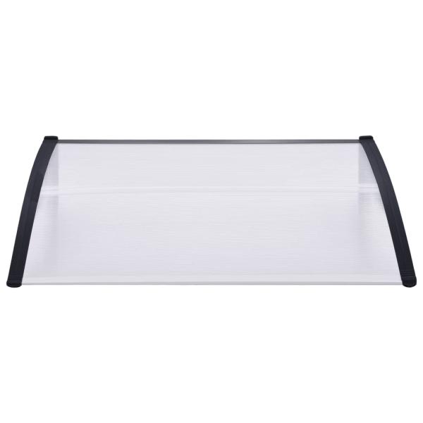 Türvordach Schwarz und Transparent 120x75 cm PC