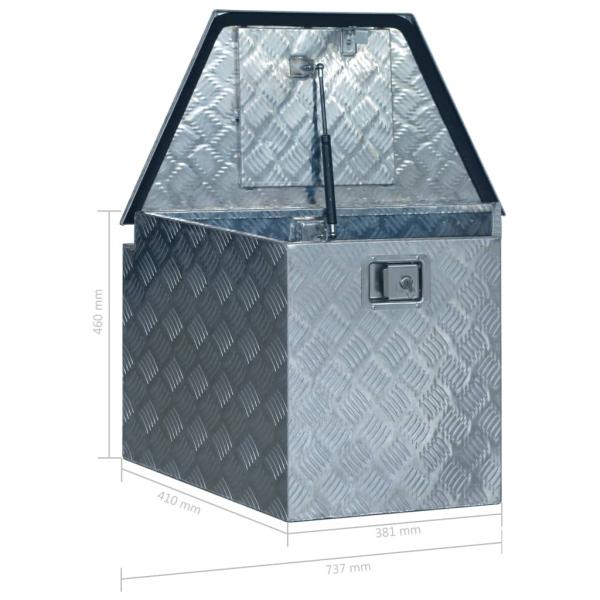 Aluminiumkiste 737/381 x 410 x 460 mm Silbern
