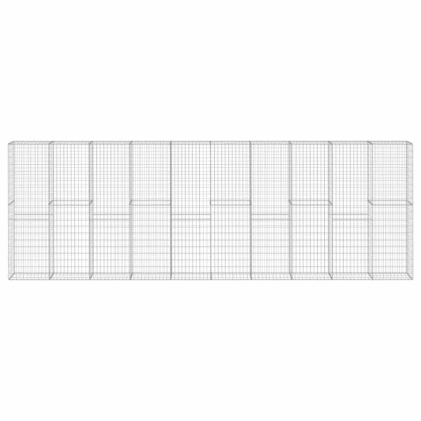 Gabionenwand mit Abdeckung Verzinkter Stahl 600×30×200 cm