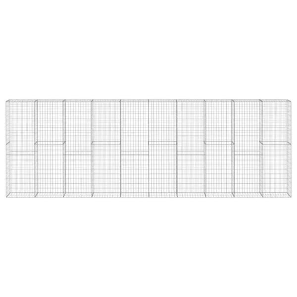 Gabionenwand mit Abdeckung Verzinkter Stahl 600×30×200 cm