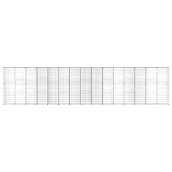 Gabionenwand mit Abdeckung Verzinkter Stahl 900×50×200 cm