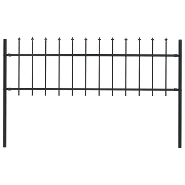 ARDEBO.de - Gartenzaun mit Speerspitzen Stahl 1,7 x 0,6 m Schwarz