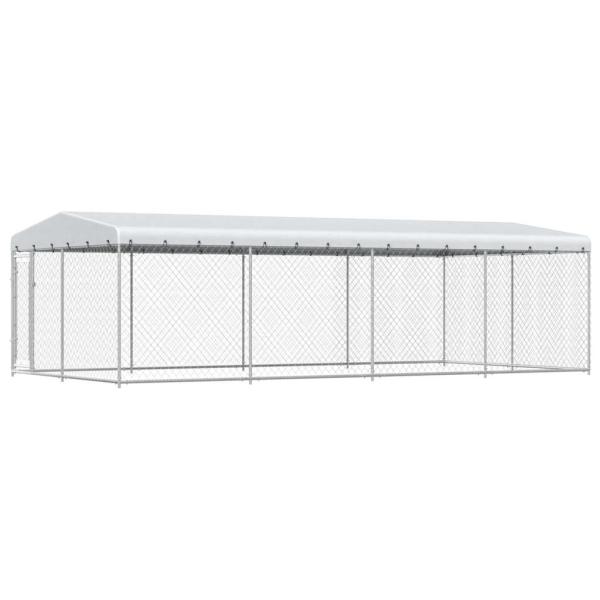 Outdoor-Hundezwinger mit Überdachung 7,6x3,8x2,3 m