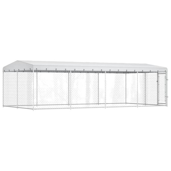 Outdoor-Hundezwinger mit Überdachung 7,6x3,8x2,3 m