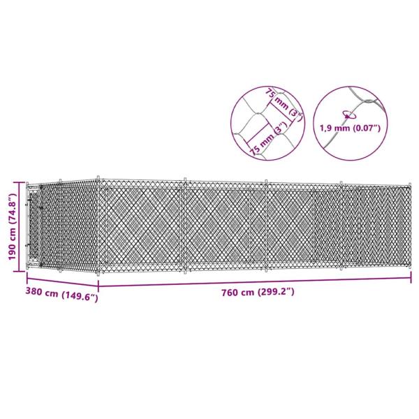 Outdoor-Hundezwinger 7,6x3,8x1,9 m