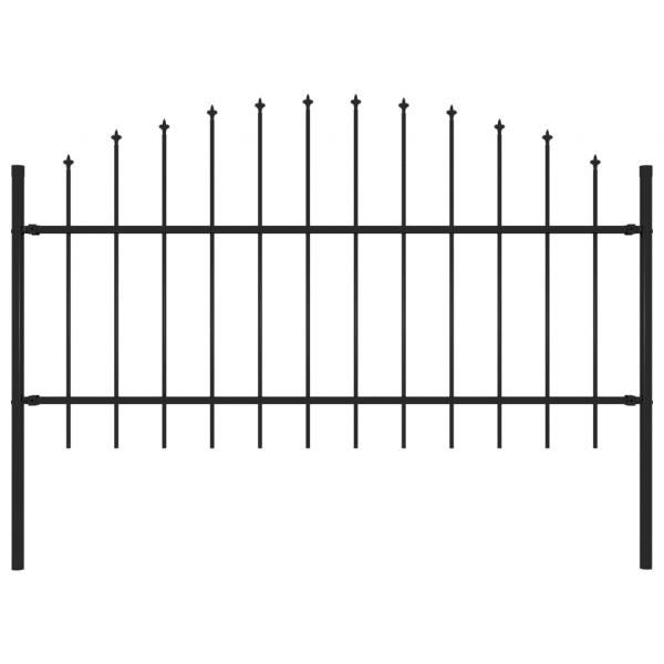 Gartenzaun mit Speerspitzen Stahl (1 - 1,25) x 1,7 m Schwarz
