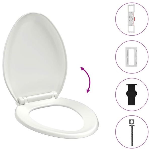 Toilettensitz mit Absenkautomatik und Quick-Release-Design Weiß