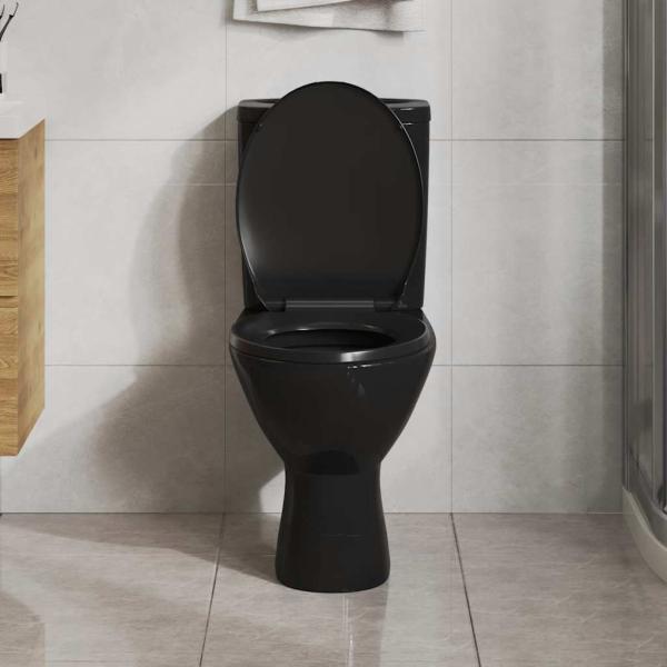 Toilettensitz mit Absenkautomatik und Quick-Release Schwarz