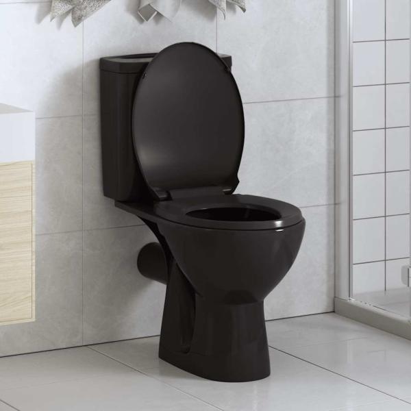 Toilettensitz mit Absenkautomatik und Quick-Release Schwarz