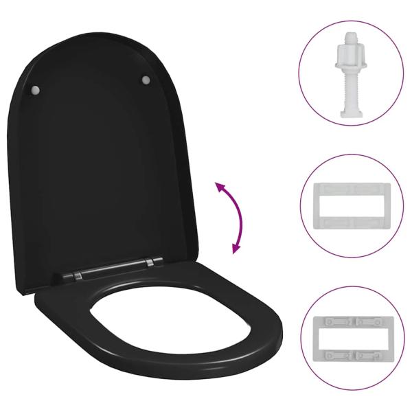 Toilettensitz mit Absenkautomatik und Quick-Release Schwarz