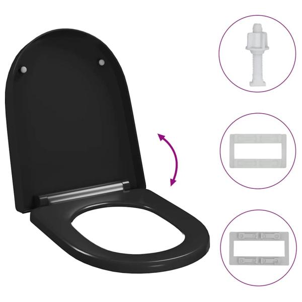 Toilettensitz mit Absenkautomatik und Quick-Release Schwarz