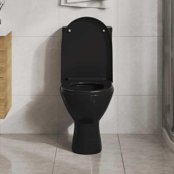 Toilettensitz mit Absenkautomatik und Quick-Release Schwarz