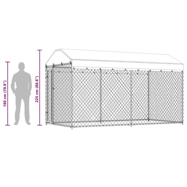 Outdoor-Hundezwinger mit Überdachung 382x192x225 cm