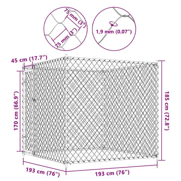 Outdoor-Hundezwinger 193x193x185 cm 