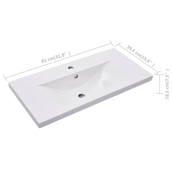 Einbauwaschbecken 81x39,5x18,5 cm Keramik Weiß   