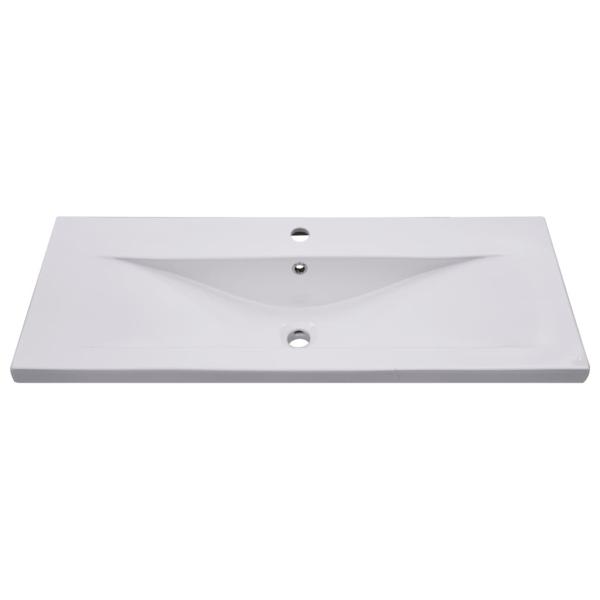 Einbauwaschbecken 101x39,5x18,5 cm Keramik Weiß 