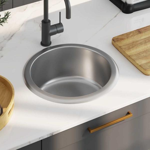 Einbauspüle mit Sieb und Siphon Edelstahl