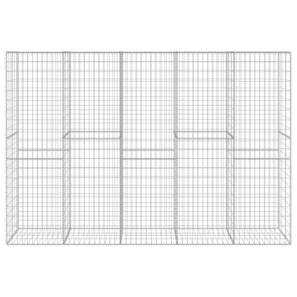 Gabionenwand mit Abdeckung Verzinkter Stahl 300 x 50 x 200 cm
