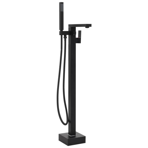 Freistehende Badewannenarmatur Schwarz Edelstahl 90 cm 
