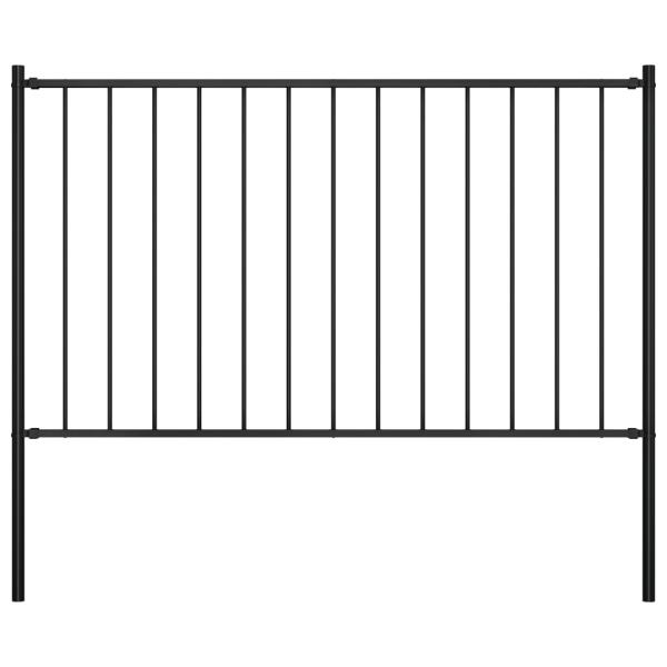 Zaunfeld mit Pfosten Pulverbeschichteter Stahl 1,7 x 1,25 m
