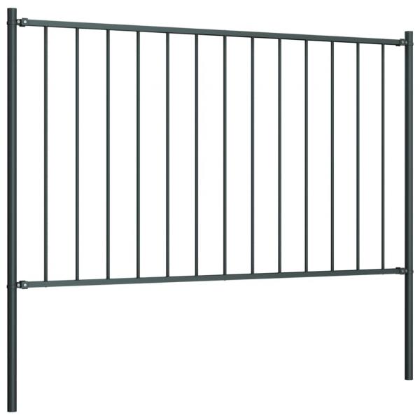 Zaunfeld mit Pfosten Pulverbeschichteter Stahl 1,7 x 1,25 m