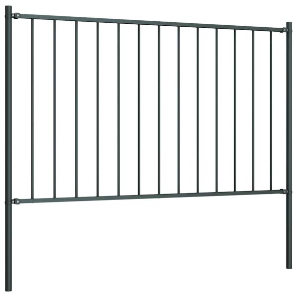 Zaunfeld mit Pfosten Pulverbeschichteter Stahl 1,7 x 1,25 m