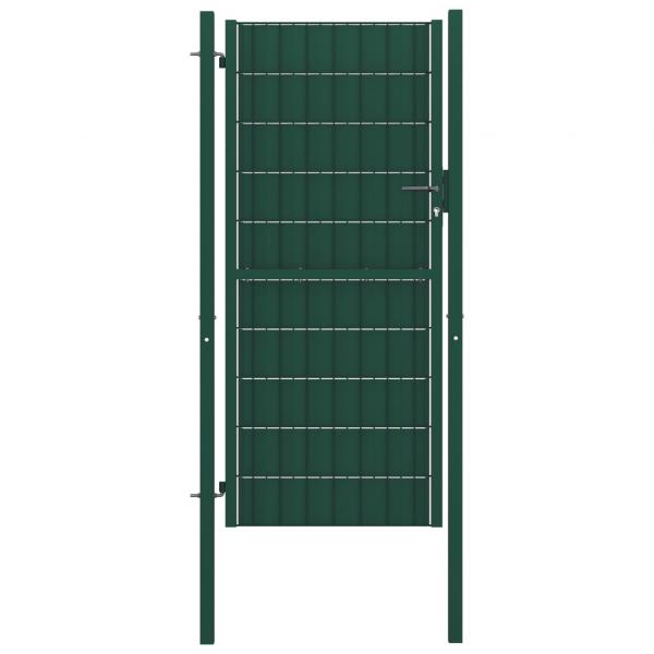 ARDEBO.de - Zauntor PVC und Stahl 100x124 cm Grün  