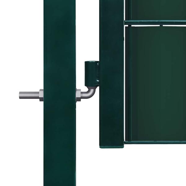 Zauntor PVC und Stahl 100x204 cm Grün  