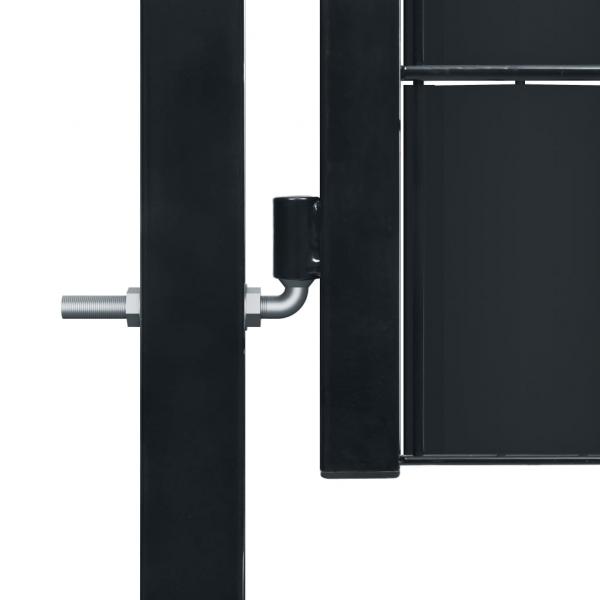 Zauntor PVC und Stahl 100x204 cm Anthrazit