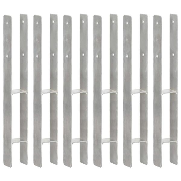 Pfostenträger 6 Stk. Silbern 7×6×60 cm Verzinkter Stahl