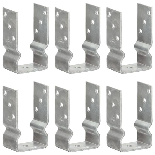 ARDEBO.de - Pfostenträger 6 Stk. Silbern 8×6×15 cm Verzinkter Stahl