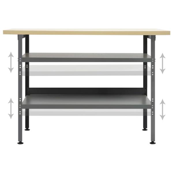 Werkbank Grau 120×60×85 cm Stahl 