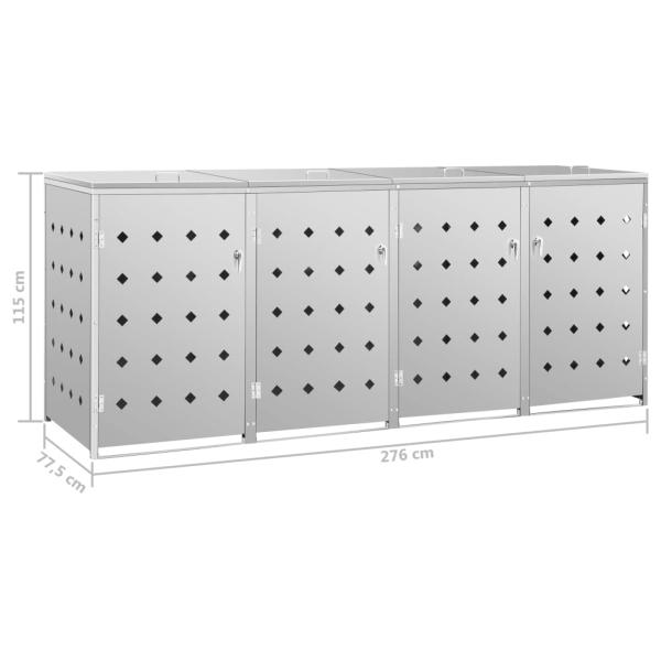 Mülltonnenbox für 4 Tonnen 240 L Edelstahl