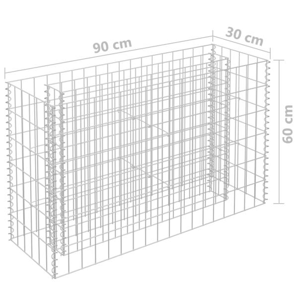 Gabionen-Hochbeet Verzinkter Stahl 90×30×60 cm