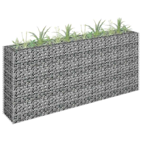  Gabionen-Hochbeet Verzinkter Stahl 180×30×90 cm