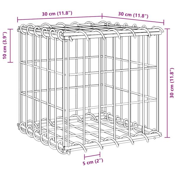 Würfel-Gabionen-Hochbeet Stahldraht 30x30x30 cm