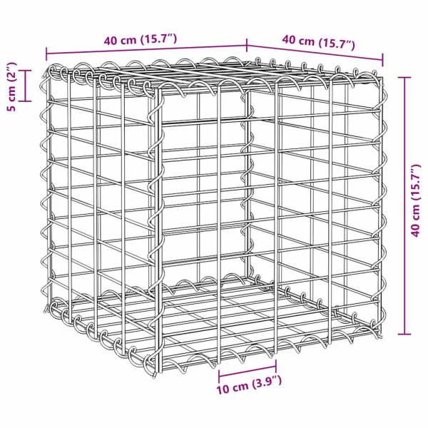 Würfel-Gabionen-Hochbeet Stahldraht 40x40x40 cm  