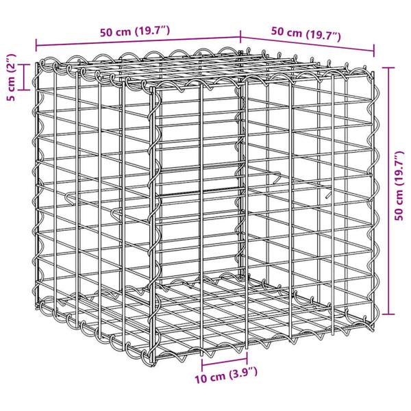 Würfel-Gabionen-Hochbeet Stahldraht 50x50x50 cm  