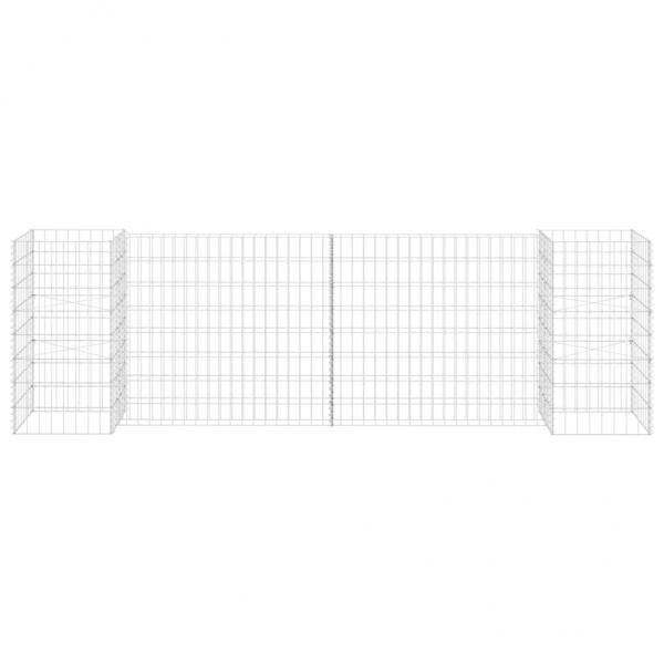 H-förmiger Gabionen-Pflanzkorb Stahldraht 260x40x80 cm  