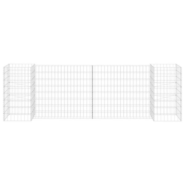 H-förmiger Gabionen-Pflanzkorb Stahldraht 260x40x80 cm  