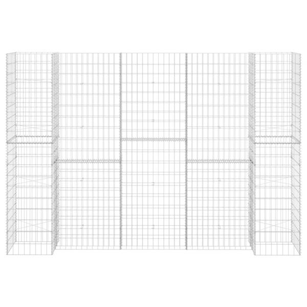 H-förmiger Gabionen-Pflanzkorb Stahldraht 260x40x180 cm  
