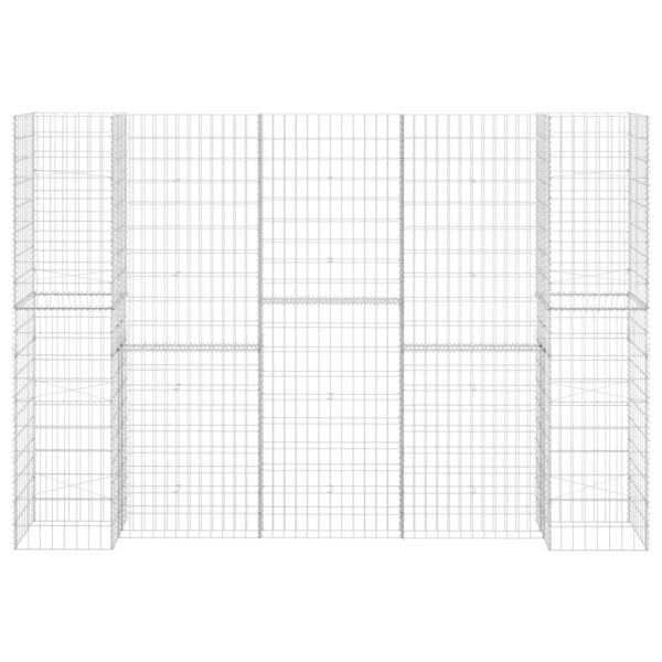 H-förmiger Gabionen-Pflanzkorb Stahldraht 260x40x180 cm  