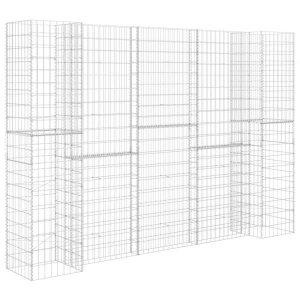 H-förmiger Gabionen-Pflanzkorb Stahldraht 260x40x200 cm   