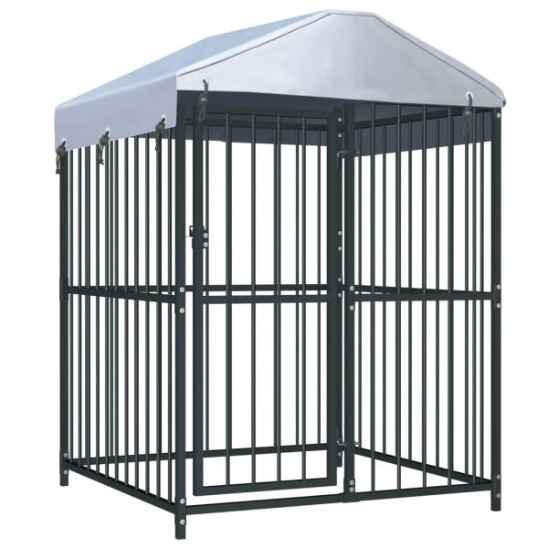 ARDEBO.de - Outdoor-Hundezwinger mit Überdachung 120x120x150 cm