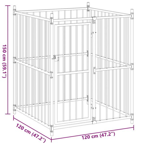 Outdoor-Hundezwinger 120x120x150 cm